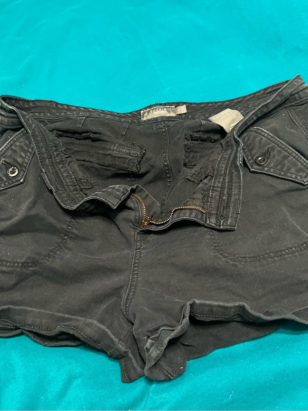torrid Black Washed Denim Shorts